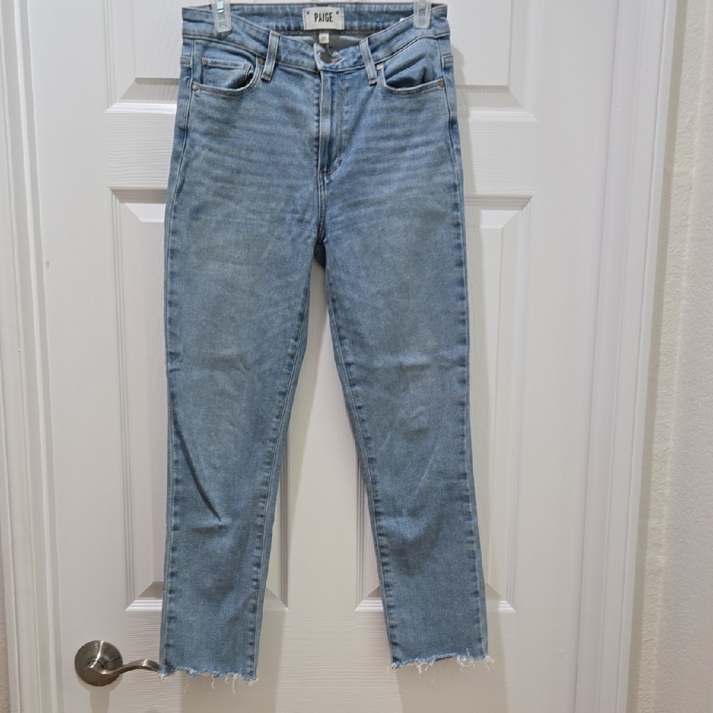 PAIGE Light Wash Ankle Jeans